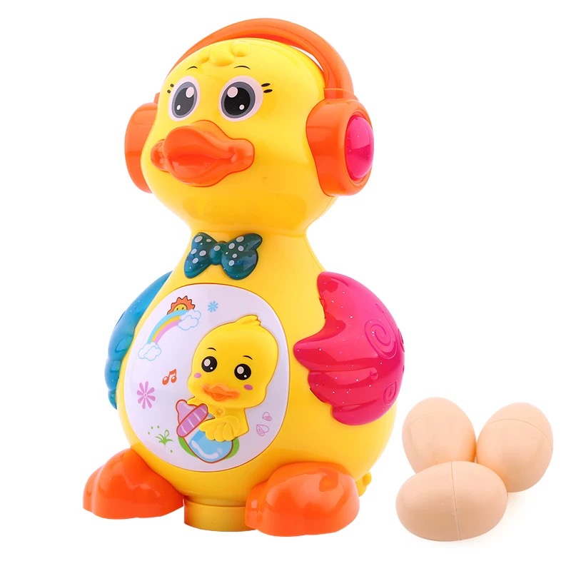 Children's smart and fun electric light, music, omnidirectional walking, egg-laying little cute duck Application Scenario
