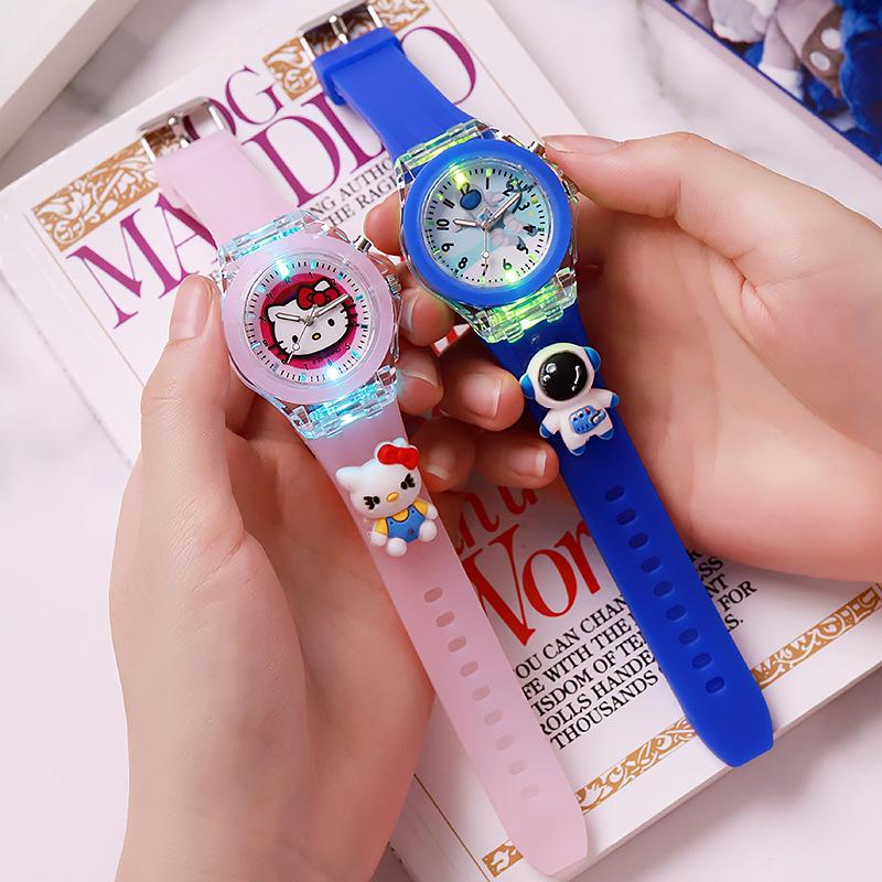 Watch New Children's Luminous Glow Primary School Students Cute Cartoon Doll Electronic Quartz Watch E-Commerce Supply Wholesale full figure