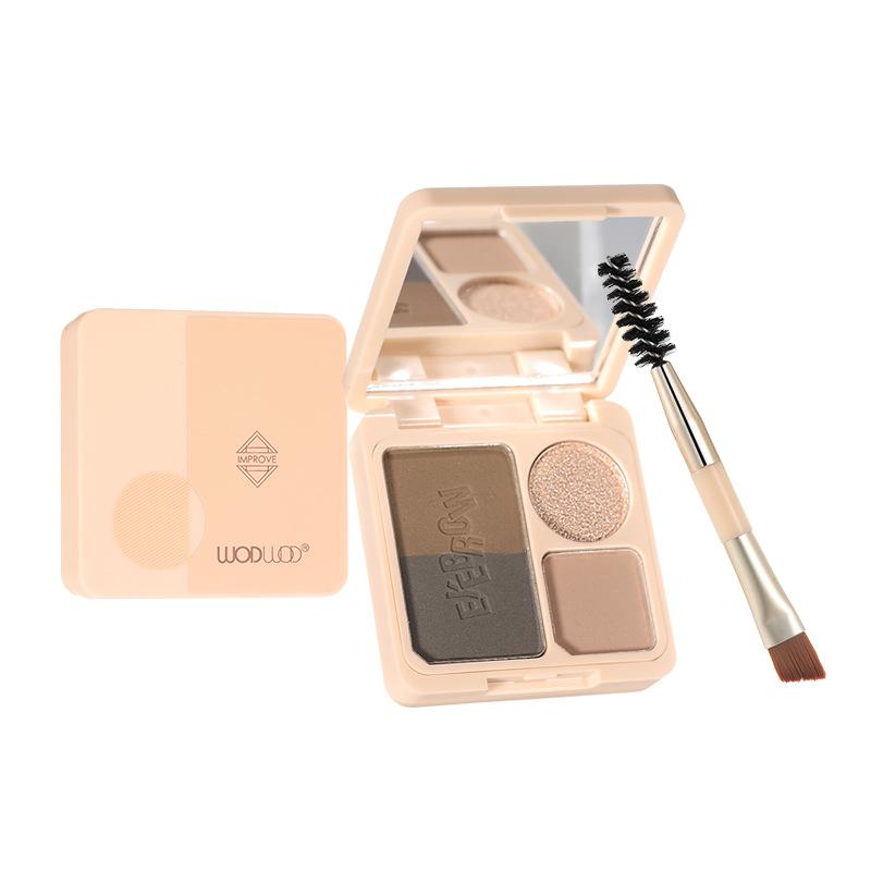 Makeup Wodwod Pick-out Shaping Highlight Repair Brow Powder Kit Low Saturation Pearlescent Thin and Glittering Matte Brightening Makeup Palette Item Picture