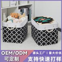 foldable canvas storage basket toy clothes clothes organizer storage box drawstring portable storage storage basket