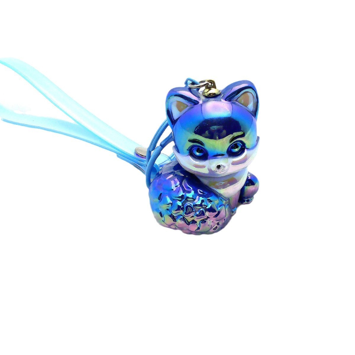 Innovative electroplated cartoon fox PVC cute car key chain schoolbag accessory pendant Item Picture