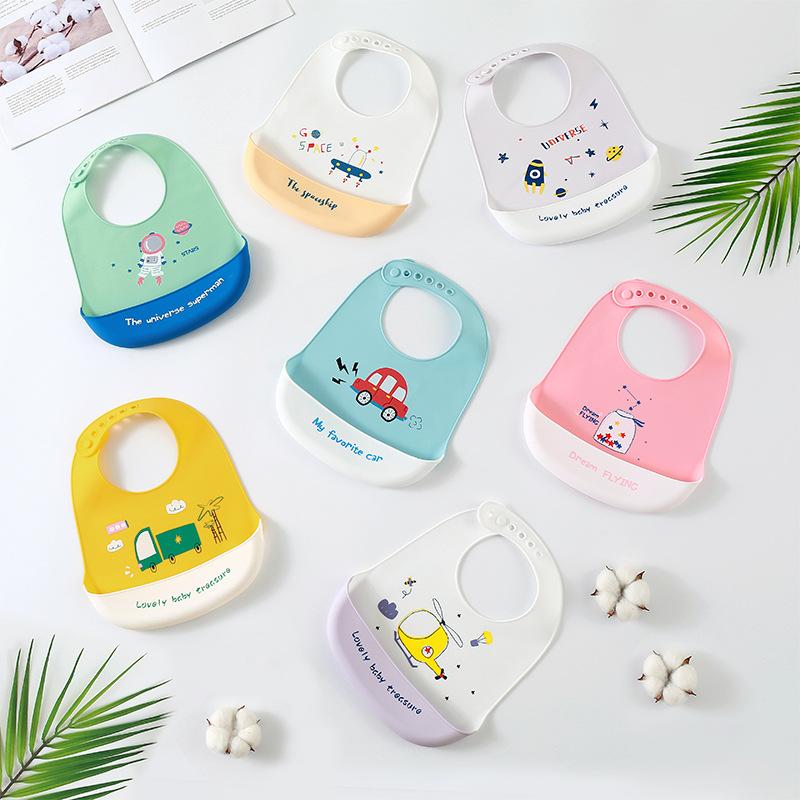 baby three-dimensional feeding bib children's silicone bib waterproof baby eating bib children bib disposable