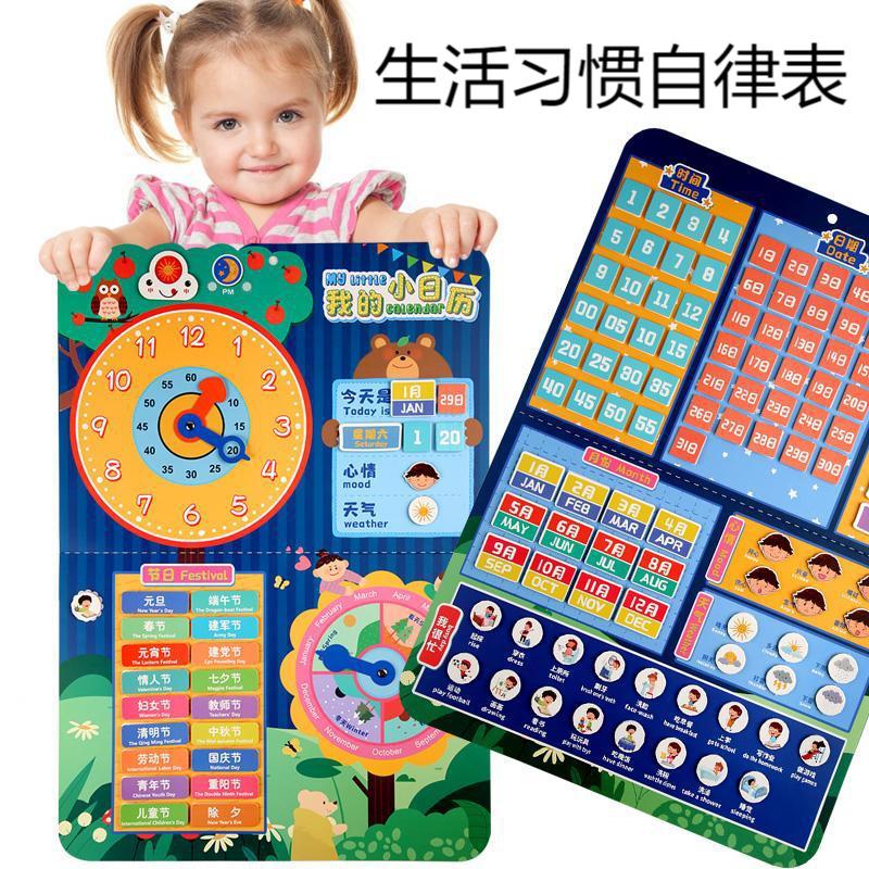 children's cross-border early childhood education enlightenment self-discipline chart wall chart style common sense cognitive card quiet book educational toys
