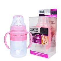 Baby Pp Feeding Bottle with Handle Baby Silicone Nipple Feeding Bottle Newborn Plastic Small Feeding Bottle Straw Anti-Choke Drop-Resistant