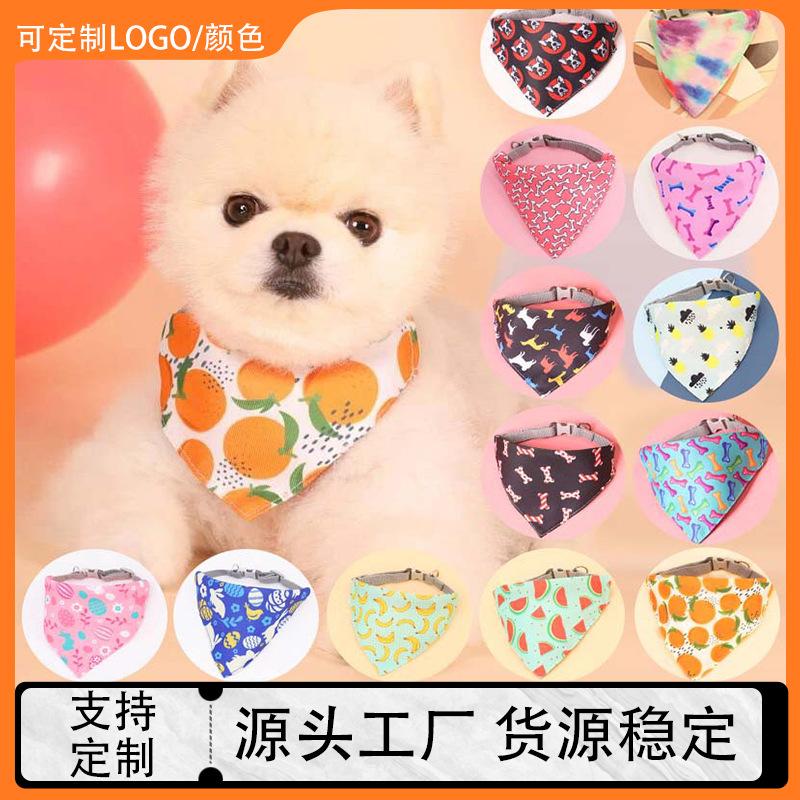 dog bib cute pet's saliva towel dog triangular binder pet scarf clothes shiba inu saliva towel scarf