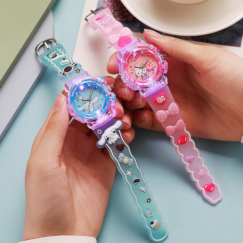 cartoon luminous 3d new silicone cartoon watch student party female quartz children's watch luminous glow cross-border wear details Picture