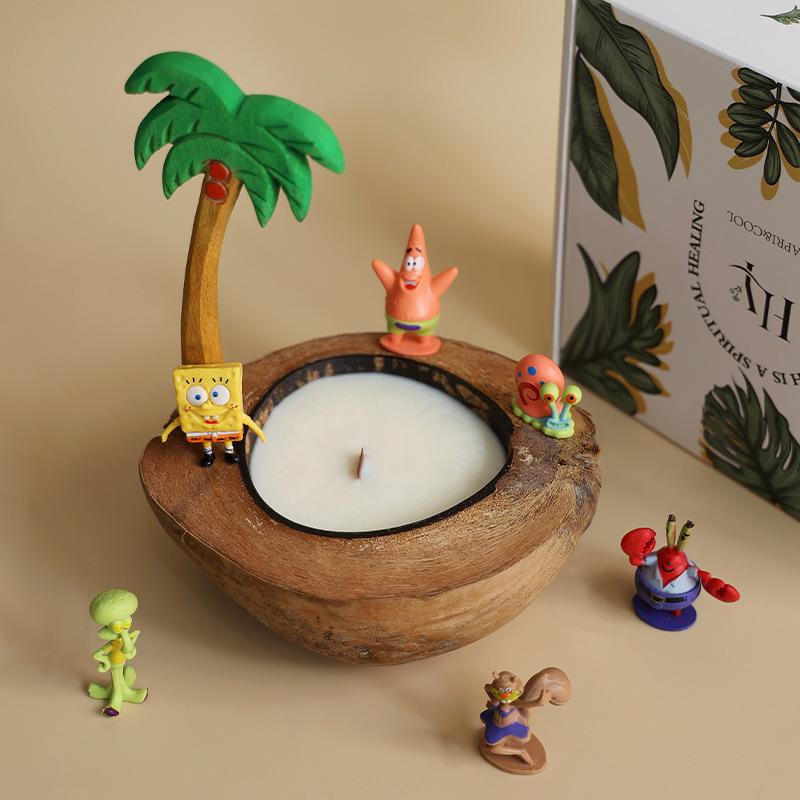 [xiaohongshu hot] aromatherapy candle gift box coconut shell charcoal fragrance fragrant stone gift niche advanced indoor