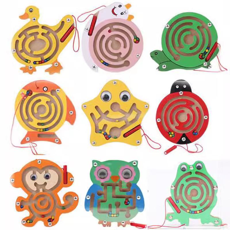 wood magnetic thinkfun amaze children's magnetic small maze toy beads kindergarten gifts early education educational toys
