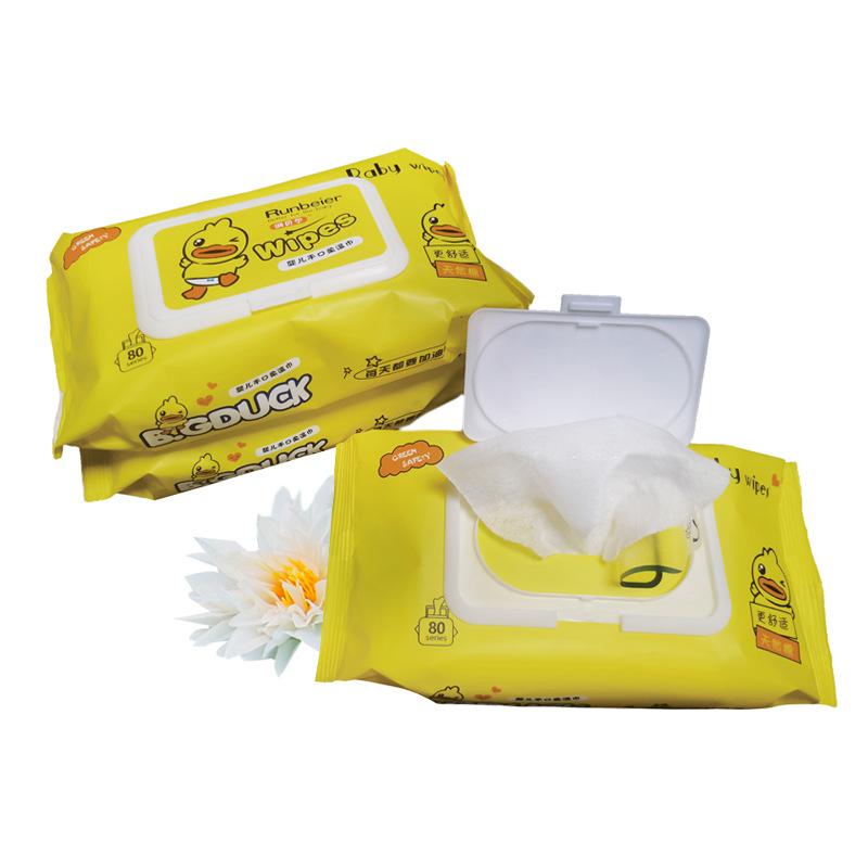 Small Yellow Duck Baby Hand and Mouth Wipes Thickened Family Pack Big Bag Baby Wipes Maternal and Infant Store Gifts Baby Wet Wipes Item Picture