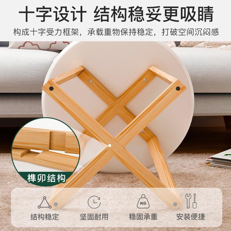 small round table small table small sofa small table solid wood bedroom mini bedside table shelf balcony small coffee table Application Scenario