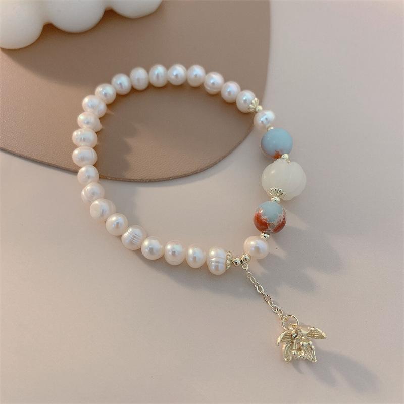 shoushan stone plus freshwater pearl bracelet spring and summer new fashion temperament sweet lady style pearl gift bracelet