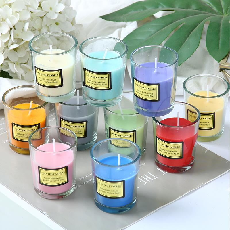 plant wax aromatherapy candle gift box soy candle glass cup fragrance candle indoor smoke-free hotel fragrance