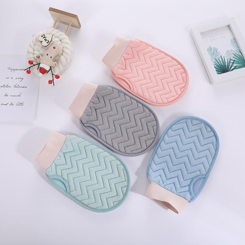 creative glove rubbing gadget double-sided thickened shower gel finger gloves rubbing mud cleaning exfoliating bath towel