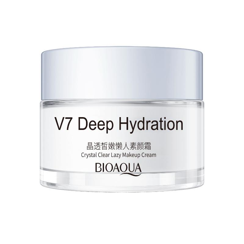 bioaqua crystal transparent fair moisturizing lazy no makeup cream lightweight breathable natural makeup concealer nude makeup v7 plain face cream Item Picture