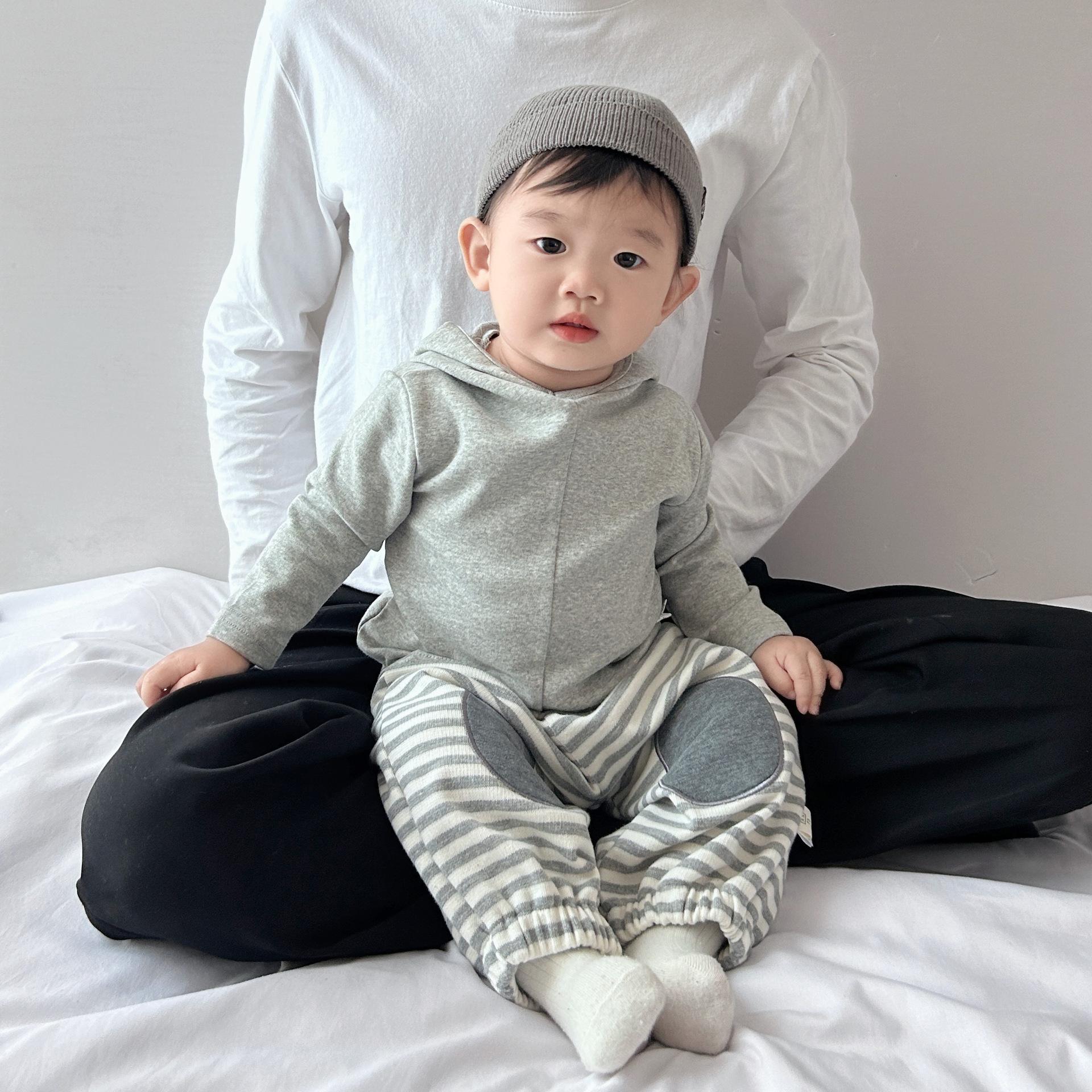 children's clothing boys' coat spring and autumn 2024 new baby leisure long-sleeved hooded jacket little boy all-matching clothes