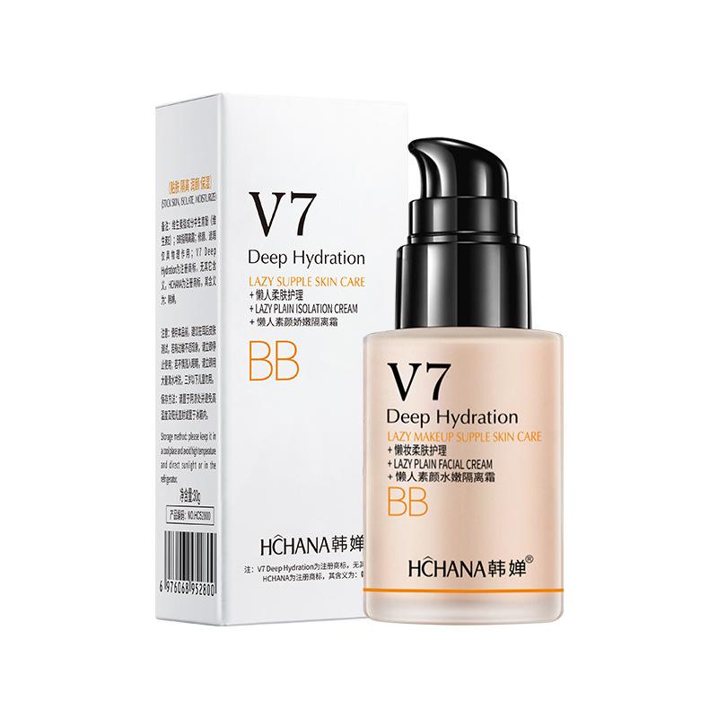 hchana v7 lazy face cream tender makeup primer cushion foundation moisturizing concealer liquid foundation bb cream Item Picture