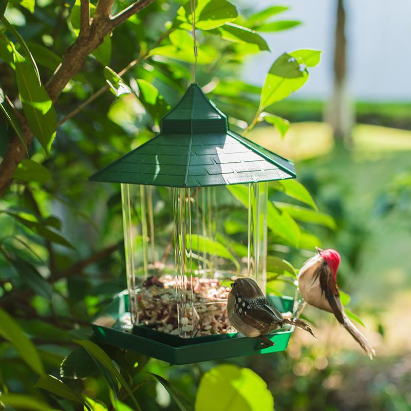 Transparent Acrylic Bird Cage Pet Feeding Rack Outdoor Balcony Hanging Bird Feeder Outdoor Hummingbird Feeder