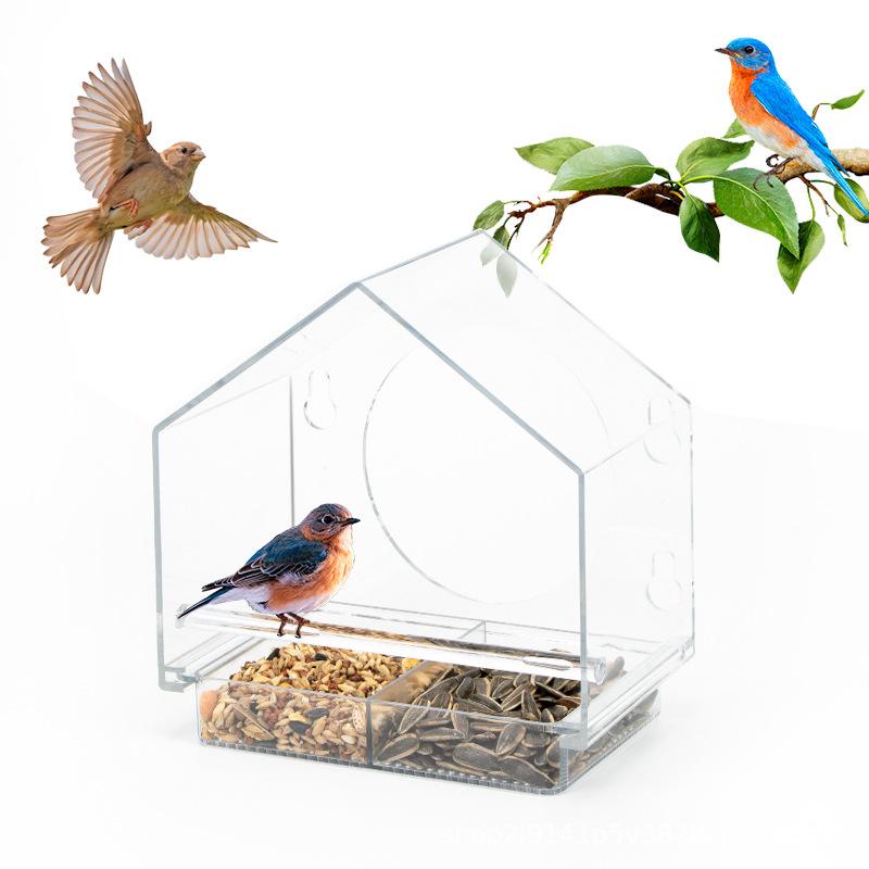 Transparent Box Outdoor Hanging Pet Bird Feeder Bird Bird Cage Hummingbird Feeder Factory Wholesale Cross-Border