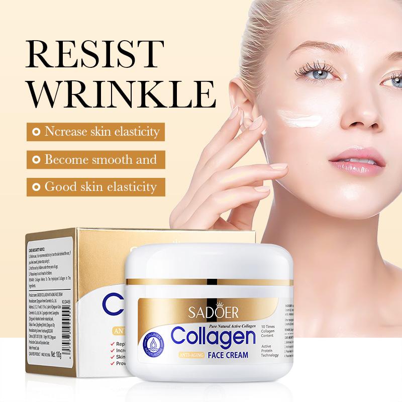 english sadoer collagen skin care product set anti-wrinkle body lotion eye cream face cream cross-border foreign trade wholesale Specification drawing