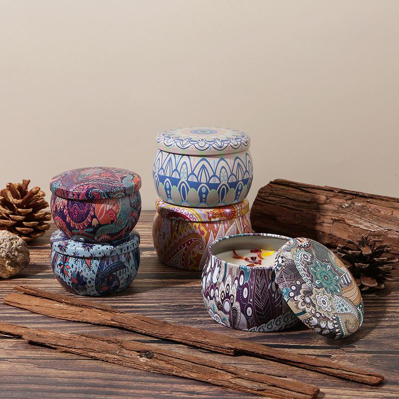 cross-border southeast asia tinplate can fragrance organic essence oil soy wax vietnam thailand dry flower fragrance candle