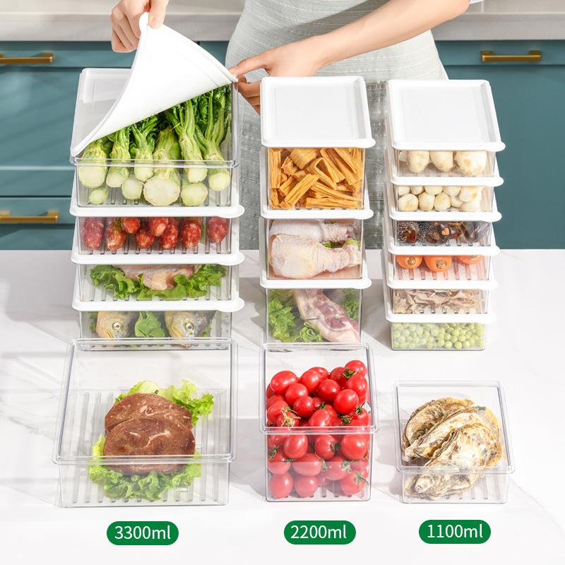 refrigerator storage box refrigerator crisper wholesale refrigerator drawer side door organizer with lid refrigerator storage box