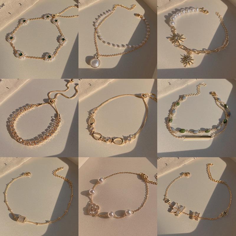 south korea vintage pearl bracelet titanium steel bracelet couple bracelet hand jewelry wholesale