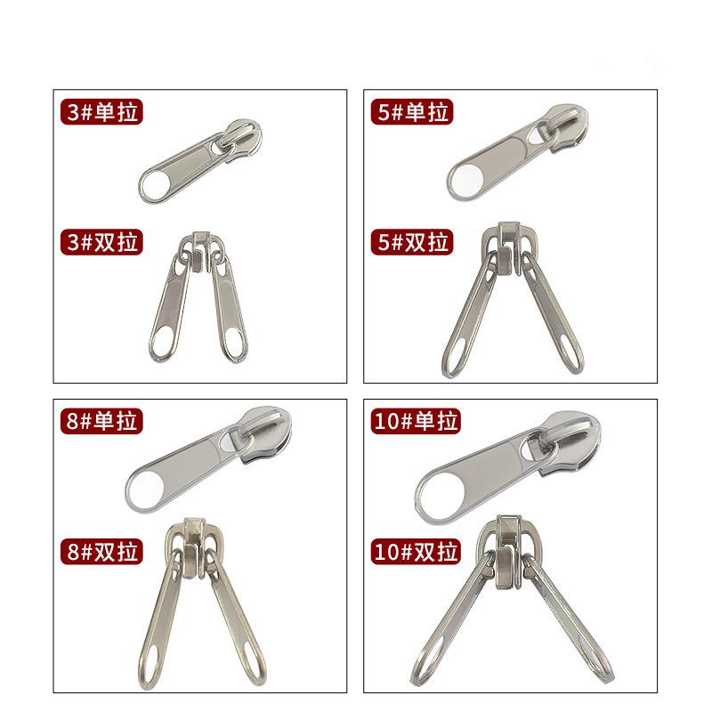 no. 3 nylon zipper head metal white in stock double-sided zipper down jacket zipper head details Picture