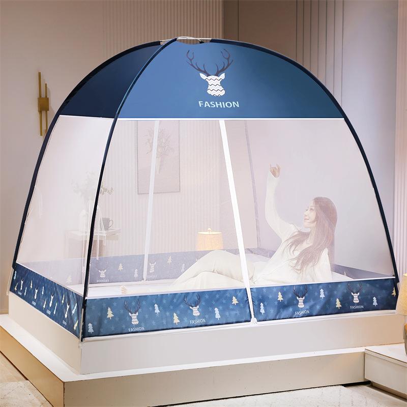wholesale yurt mosquito net three-door installation-free 1.5 folding mosquito net shading dustproof drop-resistant cheap mosquito net 1.2
