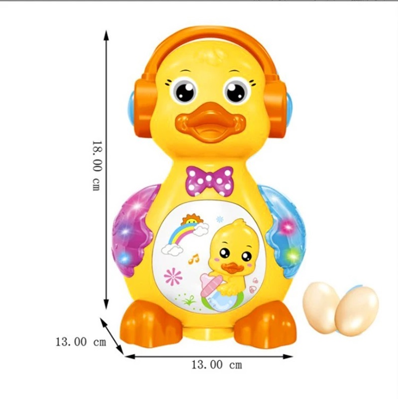 Children's smart and fun electric light, music, omnidirectional walking, egg-laying little cute duck Specification image