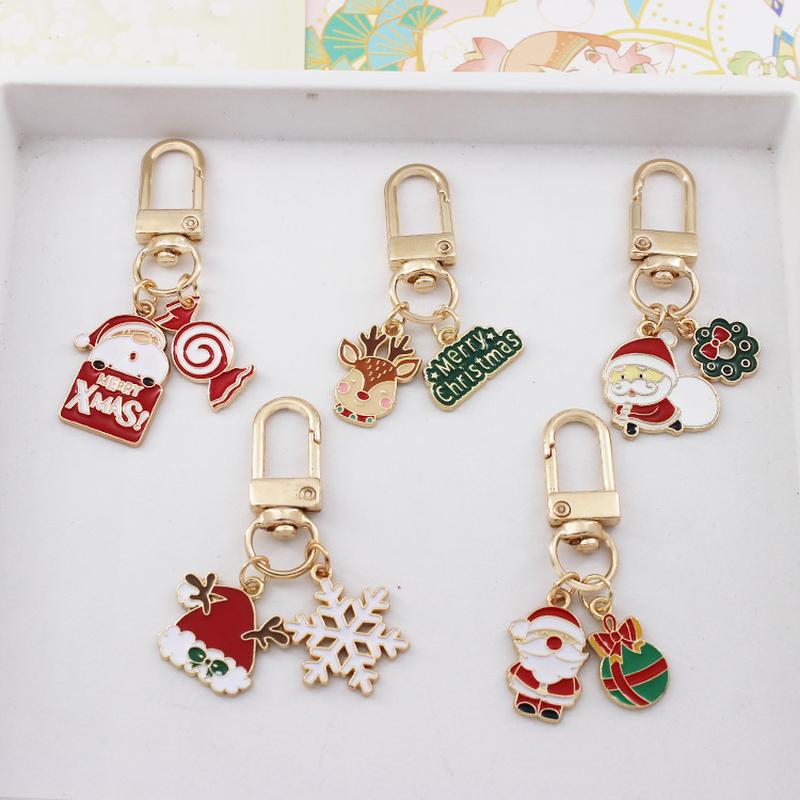 christmas keychain cute creative old elk airpods pendant u disk anti-lost bag pack zipper buckle accessories