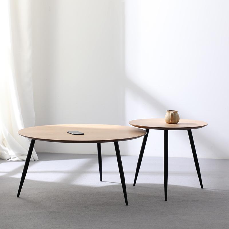 Nordic Small Apartment Living Room Small Coffee Table Mini Side Table Modern Simple Balcony Iron Small round Table Combination Japanese Style