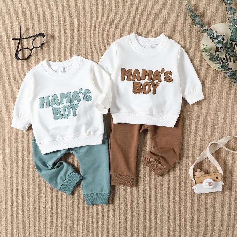 aliexpress children's sweatshirt suit cotton boys' long-sleeved baby spring and autumn children's clothing trousers clothes two-piece set wholesale