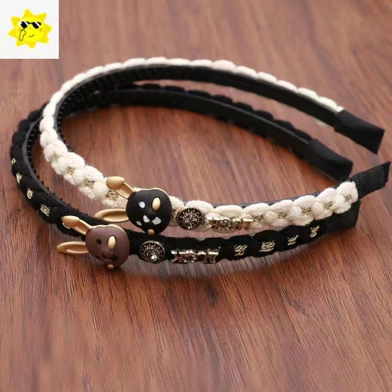 韩版拼接女士发箍 头箍假发一体设计 时尚发卡装饰 头发造型必备品