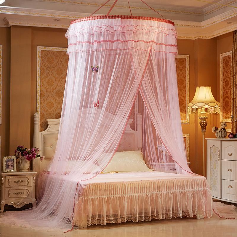 factory direct sales hanging mosquito net heightened encryption ceiling lace floral princess dome floor mosquito net princess dream