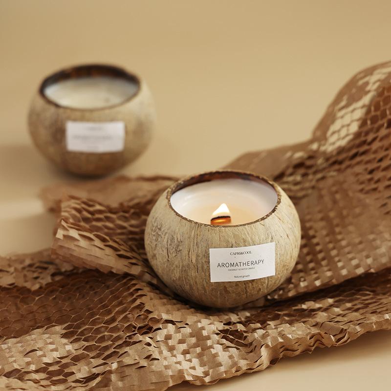 coconut shell charcoal aromatherapy candle gift box atmosphere sense niche senior bedroom creative fragrance birthday gift hand gift