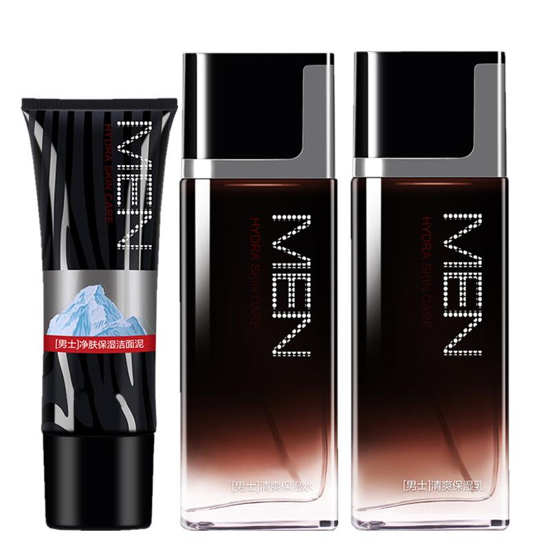 mingkou men's cosmetics set facial cleanser toner lotion face cream moisturizing refreshing skin care cover Specification drawing