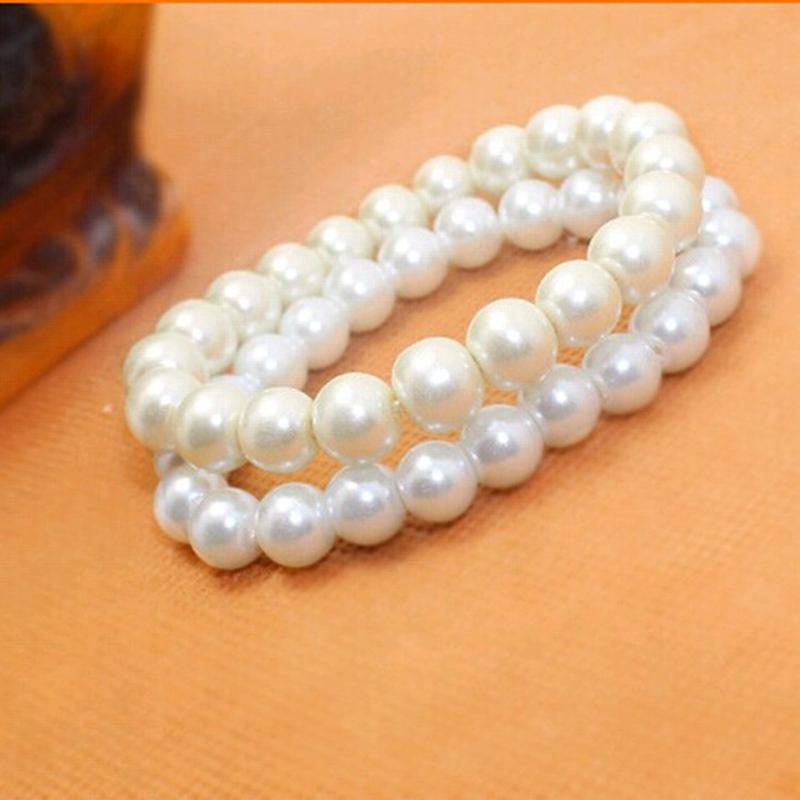 beaded bracelet pearl bracelet 8mm beads bracelet stall wholesale of small articles 2 yuan shop elastic bracelet