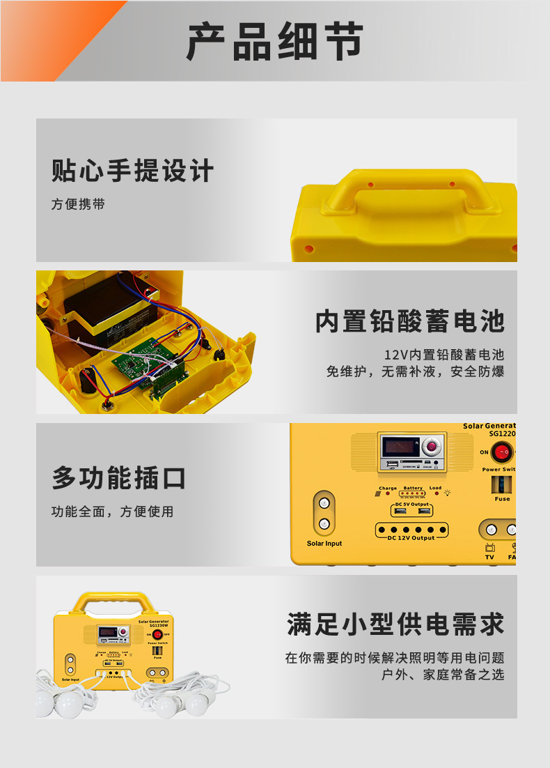 Solar Express 移动电源户外储能SG1220W多功能USB移动电源户外电源详情7