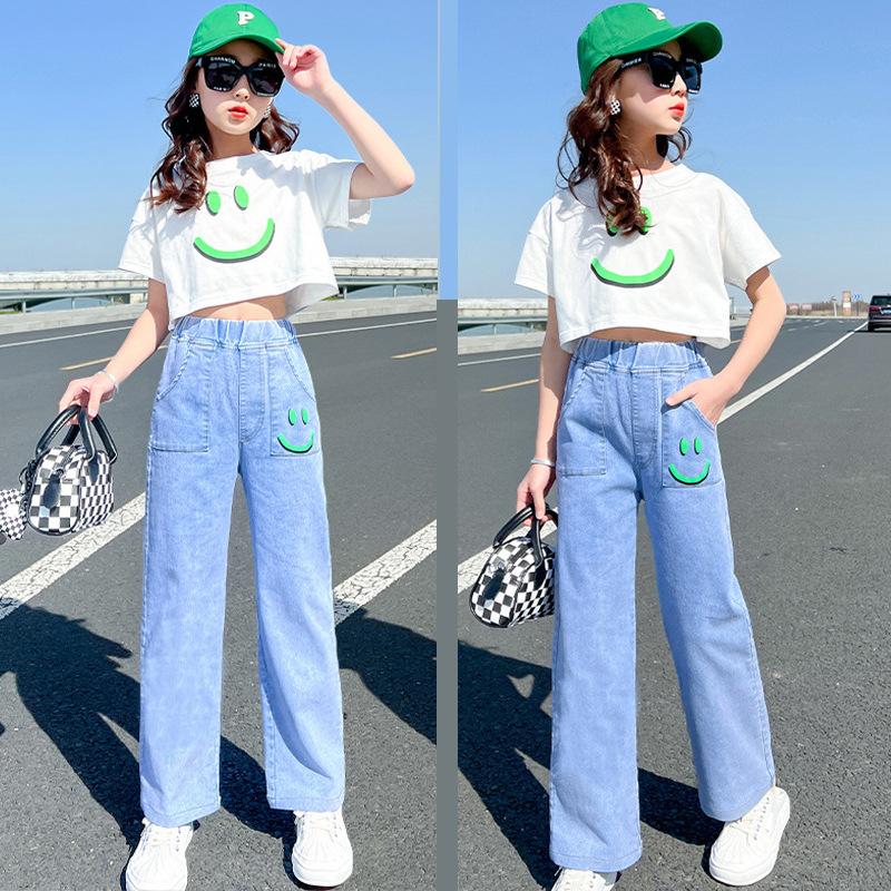 girls' summer suits girls' summer short sleeve fashionable stylish internet hot casual summer clothes children's clothing