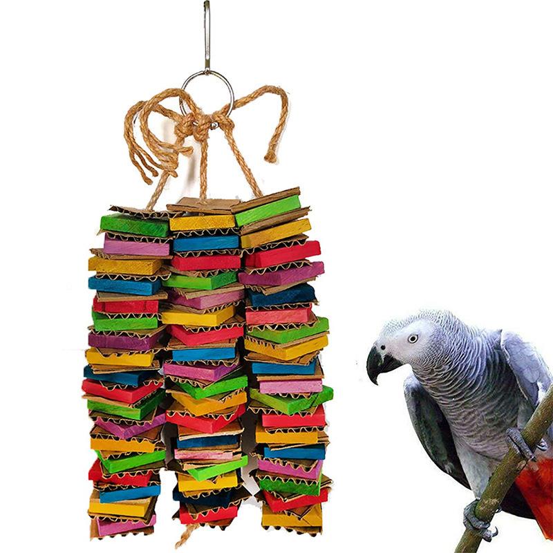 parrot gnawing toys toy bird bird supplies utensils bird cage cardboard color wooden block building blocks destruction toys