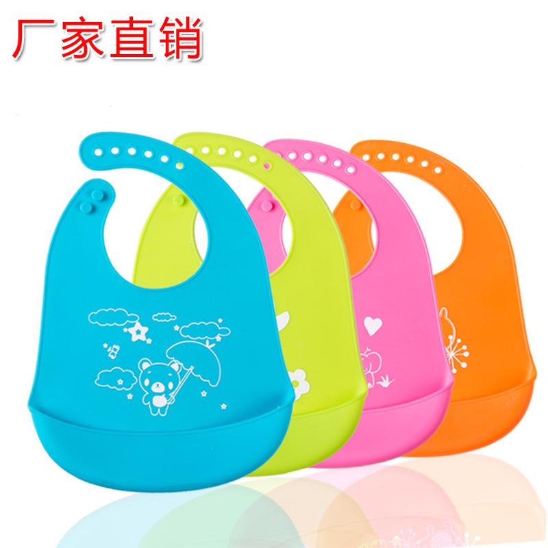 new kids' bib pinny baby waterproof bib pinny toddler printed animal solid color bib baby food pinny