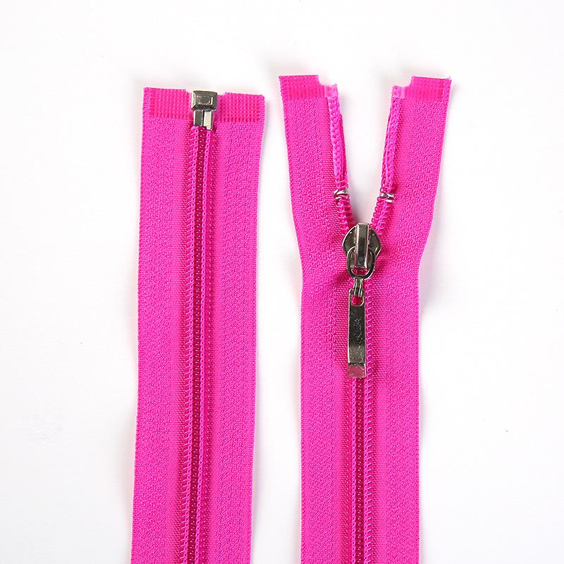 wholesale no. 5 nylon zipper open tail 70cm clothing coat tent wardrobe plastic size zipper details Picture
