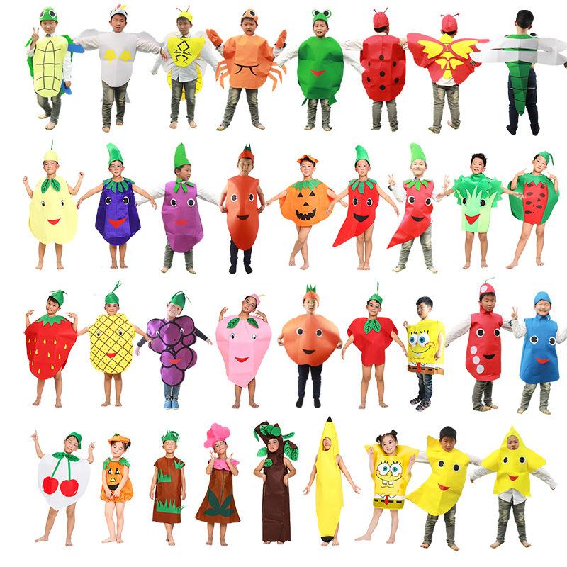 children's party catwalk clothes children's fruit clothing homemade environmental protection clothing strawberry suit diy handmade clothing