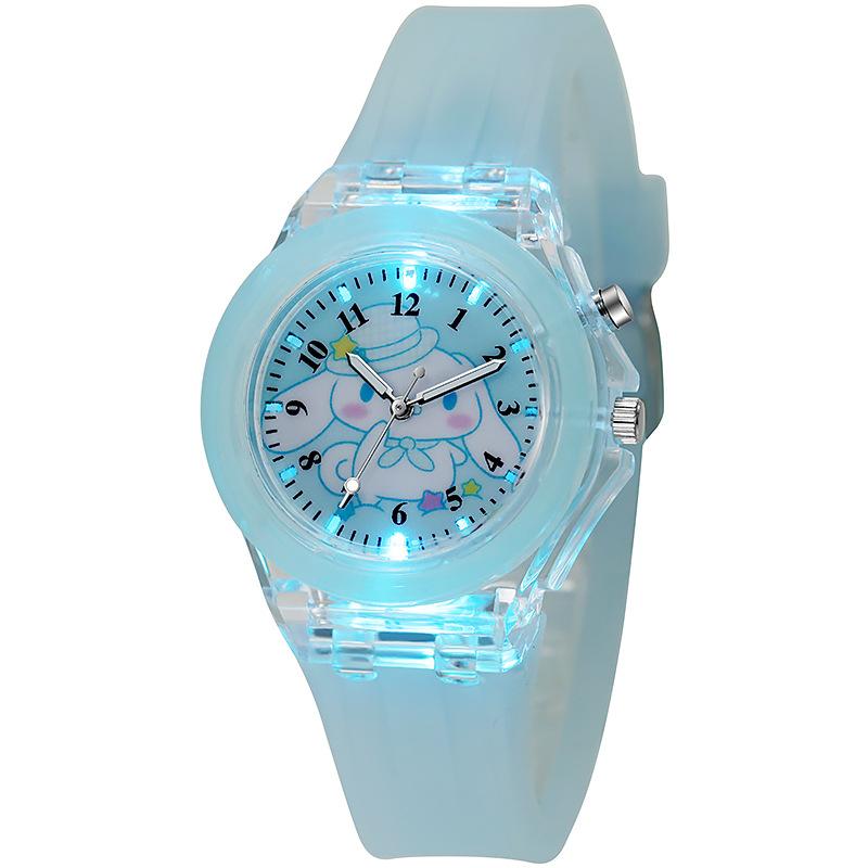 popular student children watch cartoon sanrio silicone led watch kids luminous glow watch wholesale Item Picture