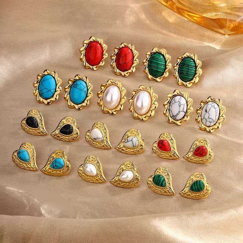 不锈钢饰品材质304配件天然石头长度2.5_3公分宽度2.0大小都可以做电镀真空炉内不易退色间金也可以镀中高端货订货十天白底实物图