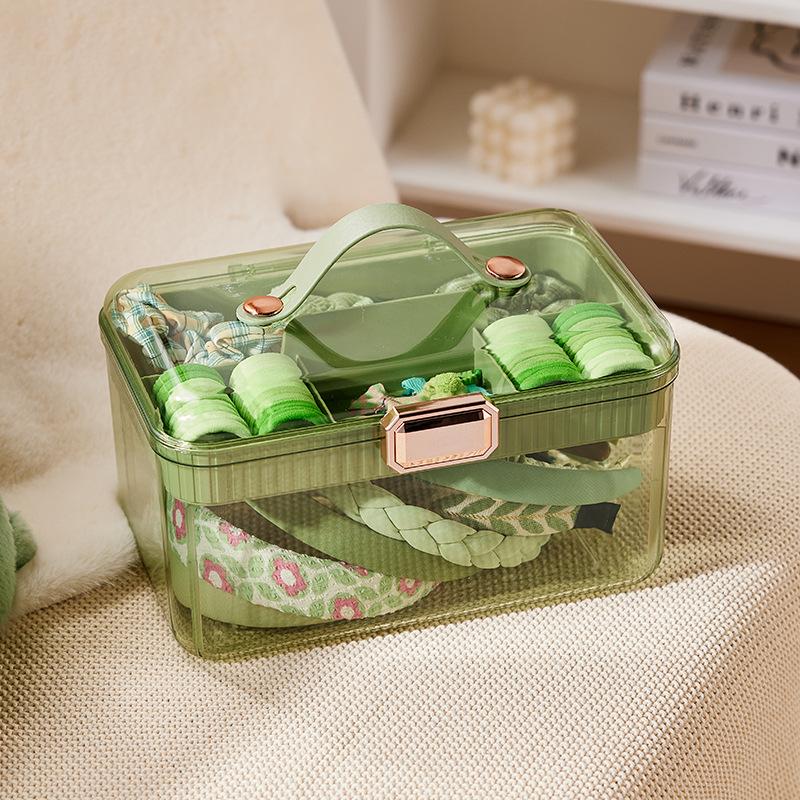 hair accessory organizer light luxury transparent headband/hairpin storage box large capacity double-layer desktop transparent pet jewelry box