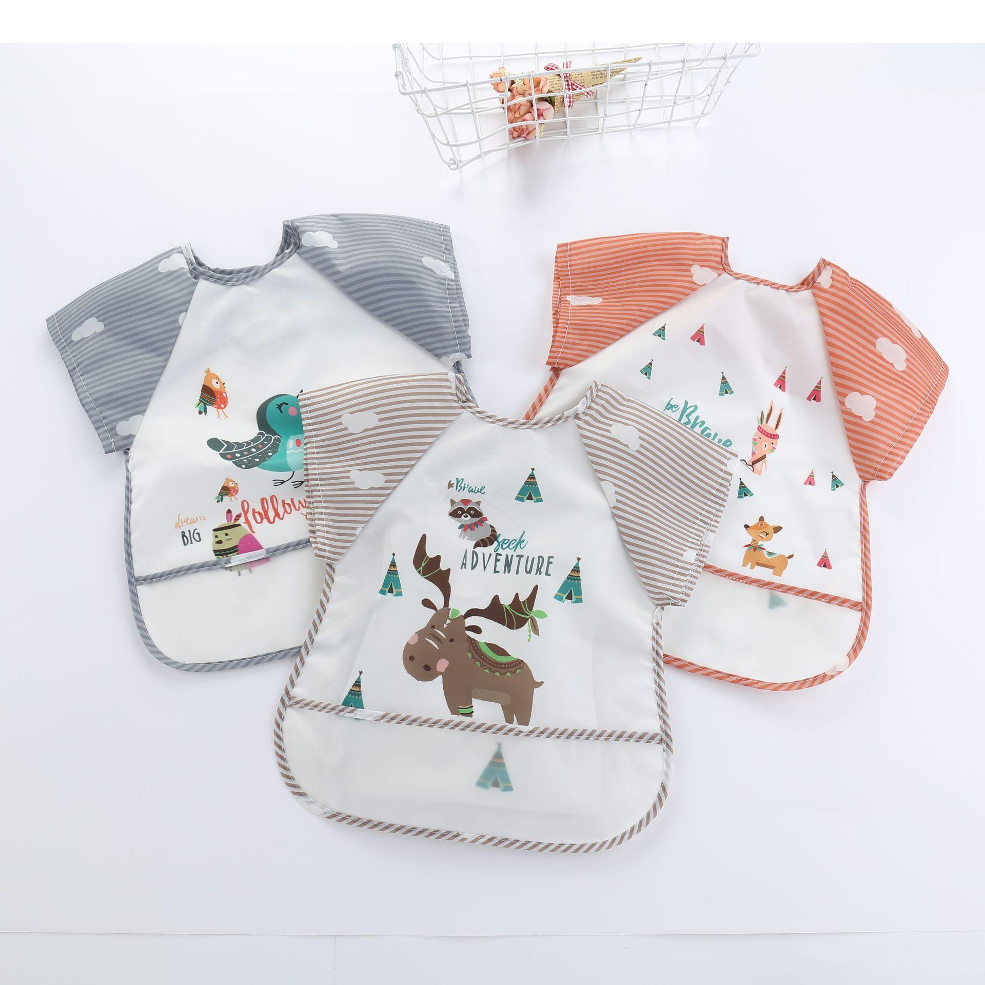 new children's gown ins cloud sleeveless bib baby waterproof eating clothes baby painting painting clothes rice clothes