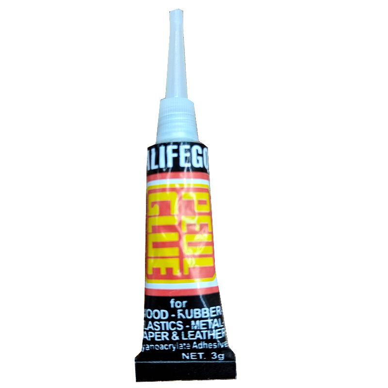 502 glue metalic glue foreign trade super glue yuan store running rivers and lakes stall glue old black card aluminum tube glue Item Picture