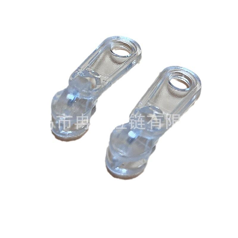 3# transparent plastic pull head factory direct wholesale transparent lock-free zipper accessories zipper head square pe Item Picture