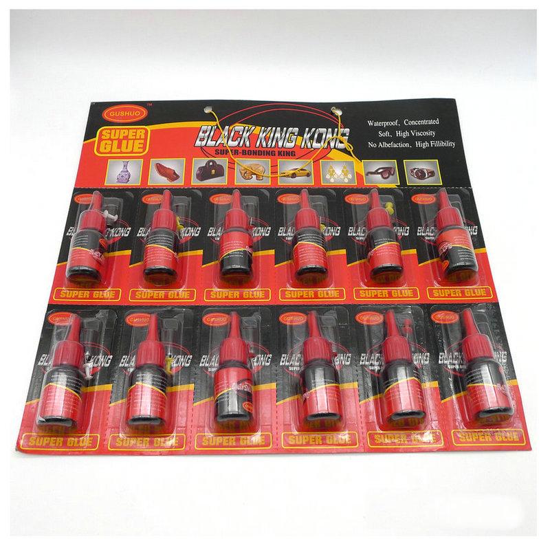 Gushuo Factory Wholesale Oily Glue Multi-Functional Black King Kong Glue Instant Quick-Drying Glue 502 Glue full figure